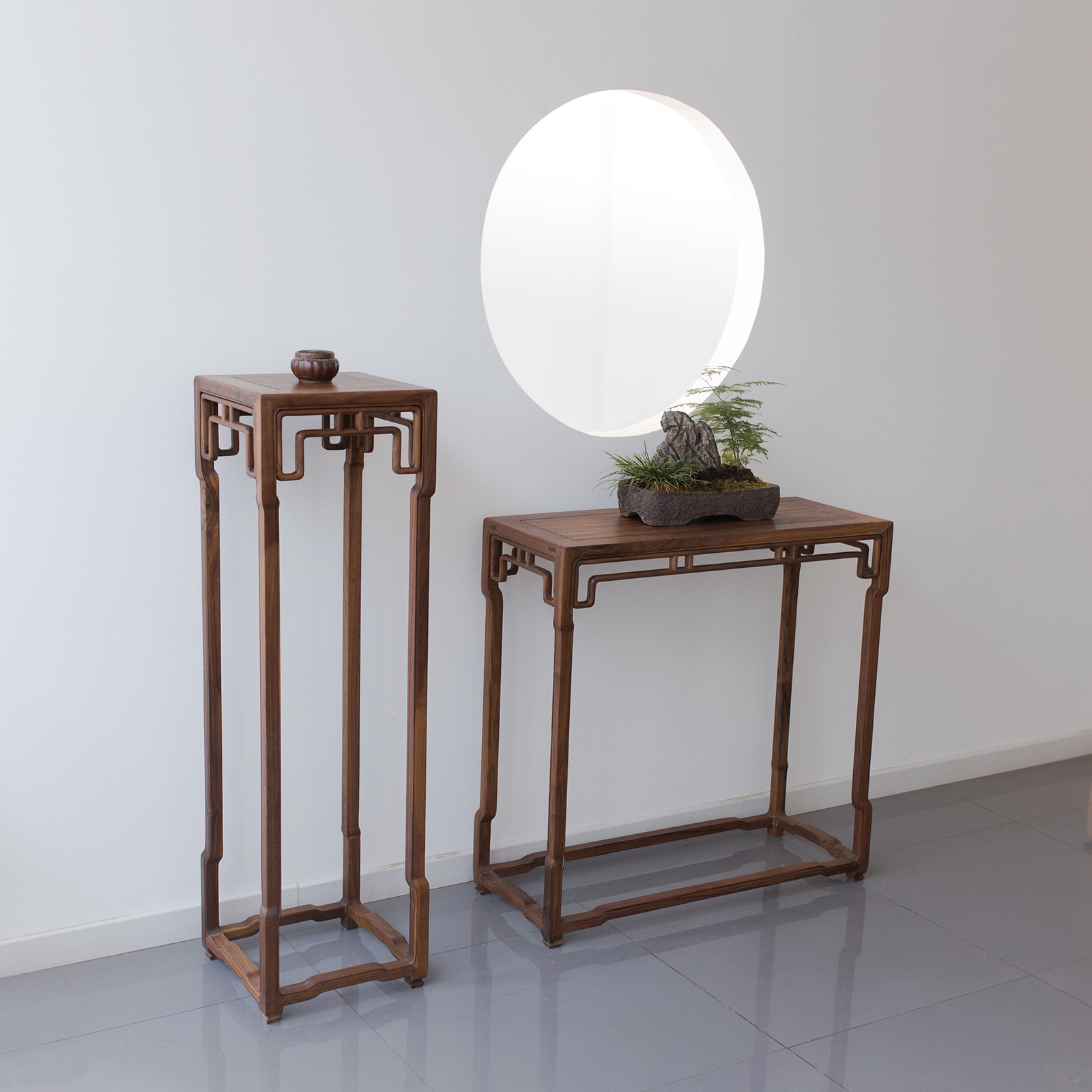 新中式仿古胡桃几黑木条实木供桌现代简约案桌条案