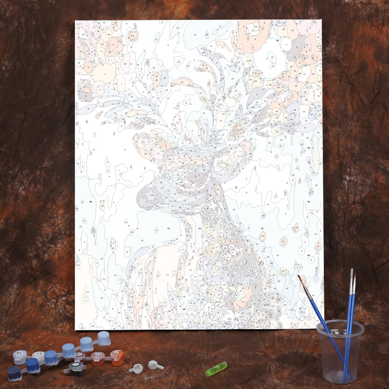 diy数字油画减压油彩彩画手绘填色装饰画油画画框diy