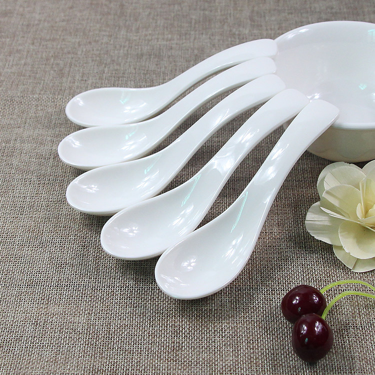 优惠券后32元,40个包邮7006勺高档密胺仿瓷塑料酒店饭店米饭汤粥勺纯