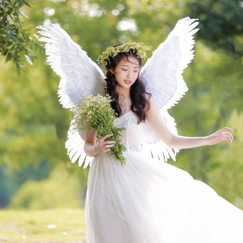 翅膀透明蝴蝶羽毛毛天使婚纱摄影道具仙女公主派对角色扮演类用品