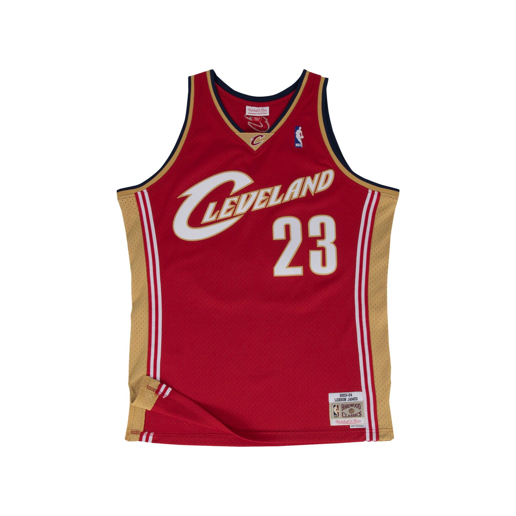 nba-mn复古球衣-sw球迷骑士队2003-04赛季詹姆斯红色篮球服