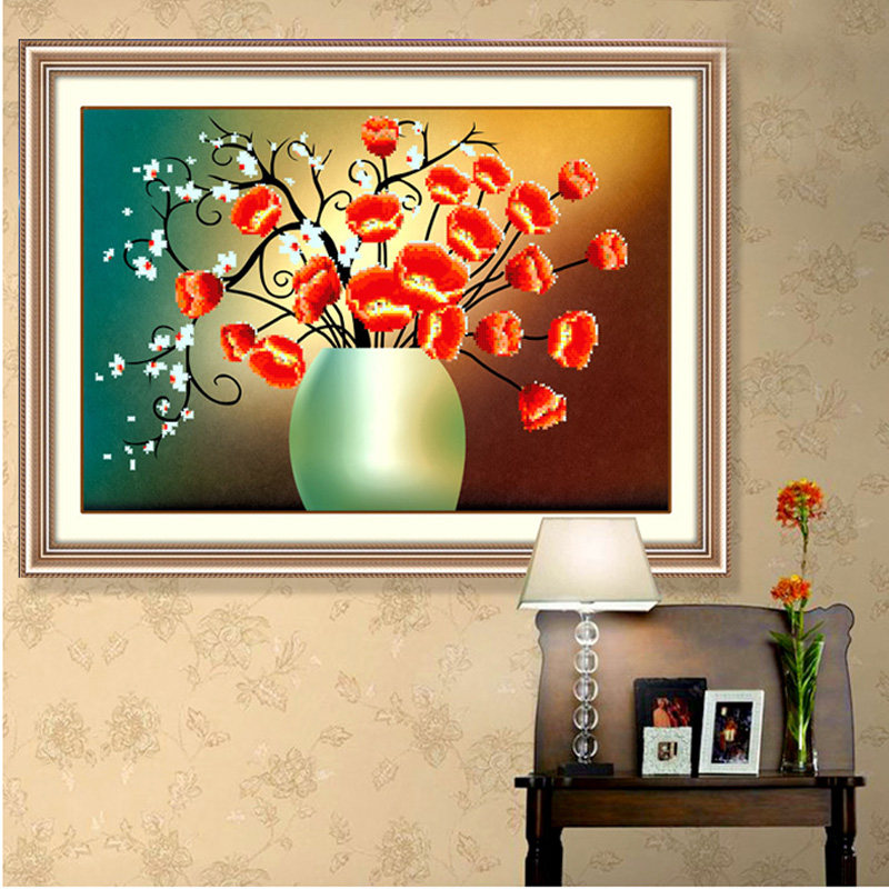 手工十字绣成品千娇百媚一花一世世界客厅卧室小幅十字绣成品