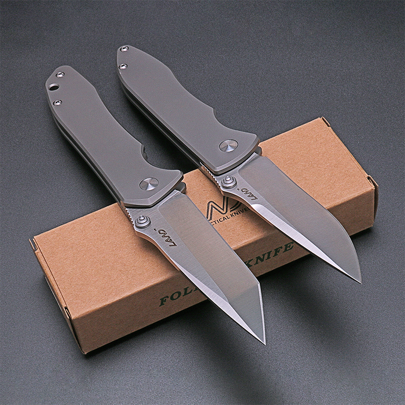 新款三刃折刀木vg10钢钛合金901户外求生折叠刀水果刀小刀具包邮