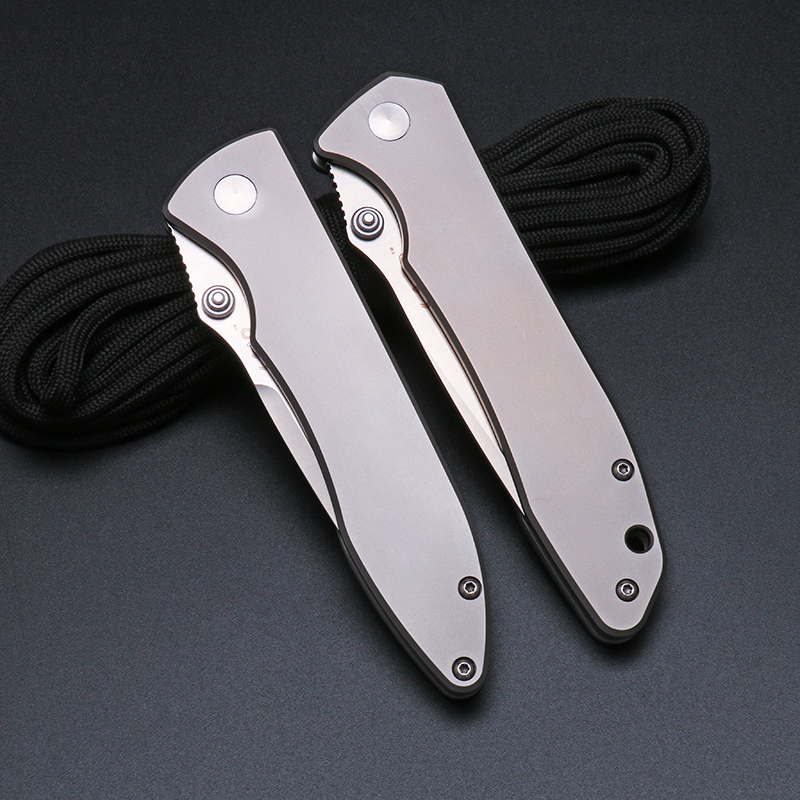 新款三刃折刀木vg10钢钛合金901户外求生折叠刀水果刀小刀具包邮