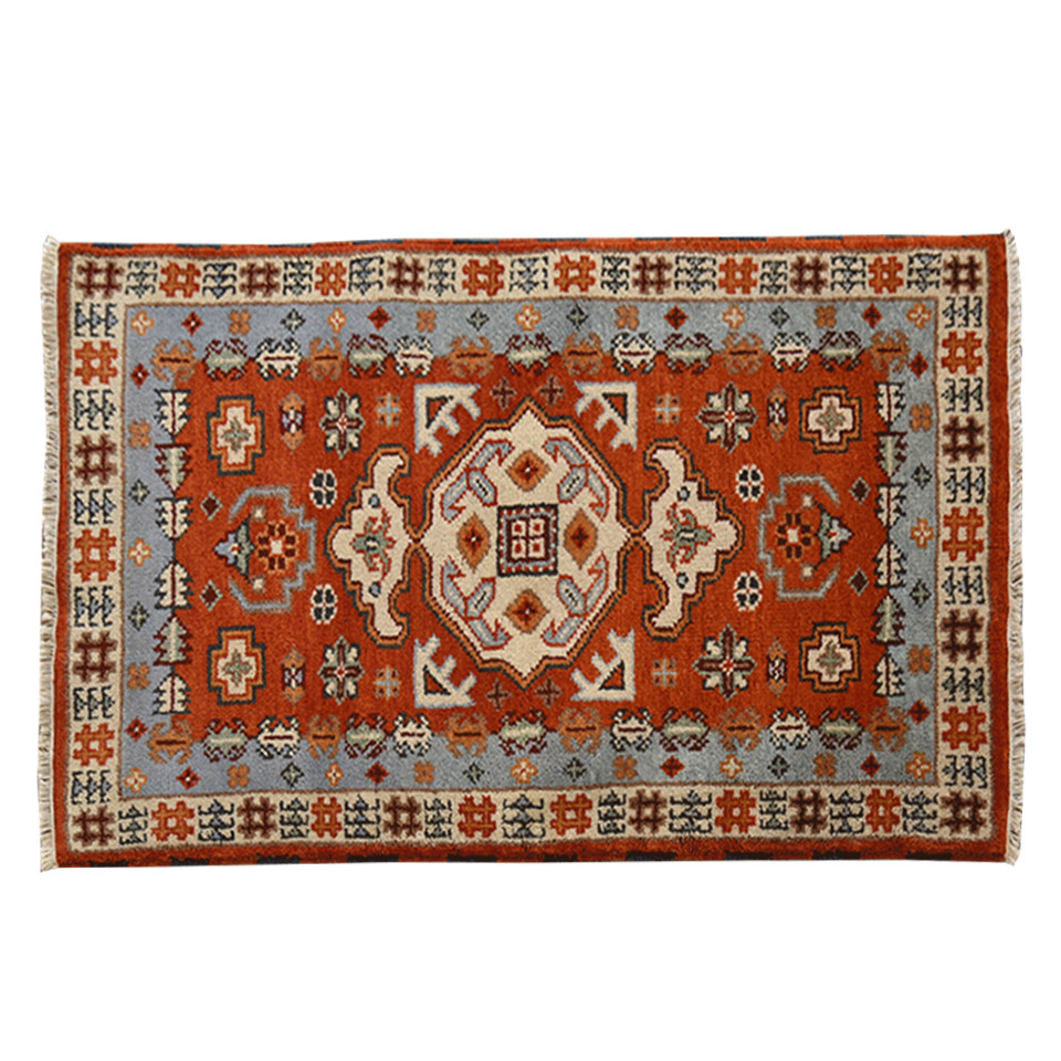 印度kazzak几何民族手工羊毛特色美式地毯