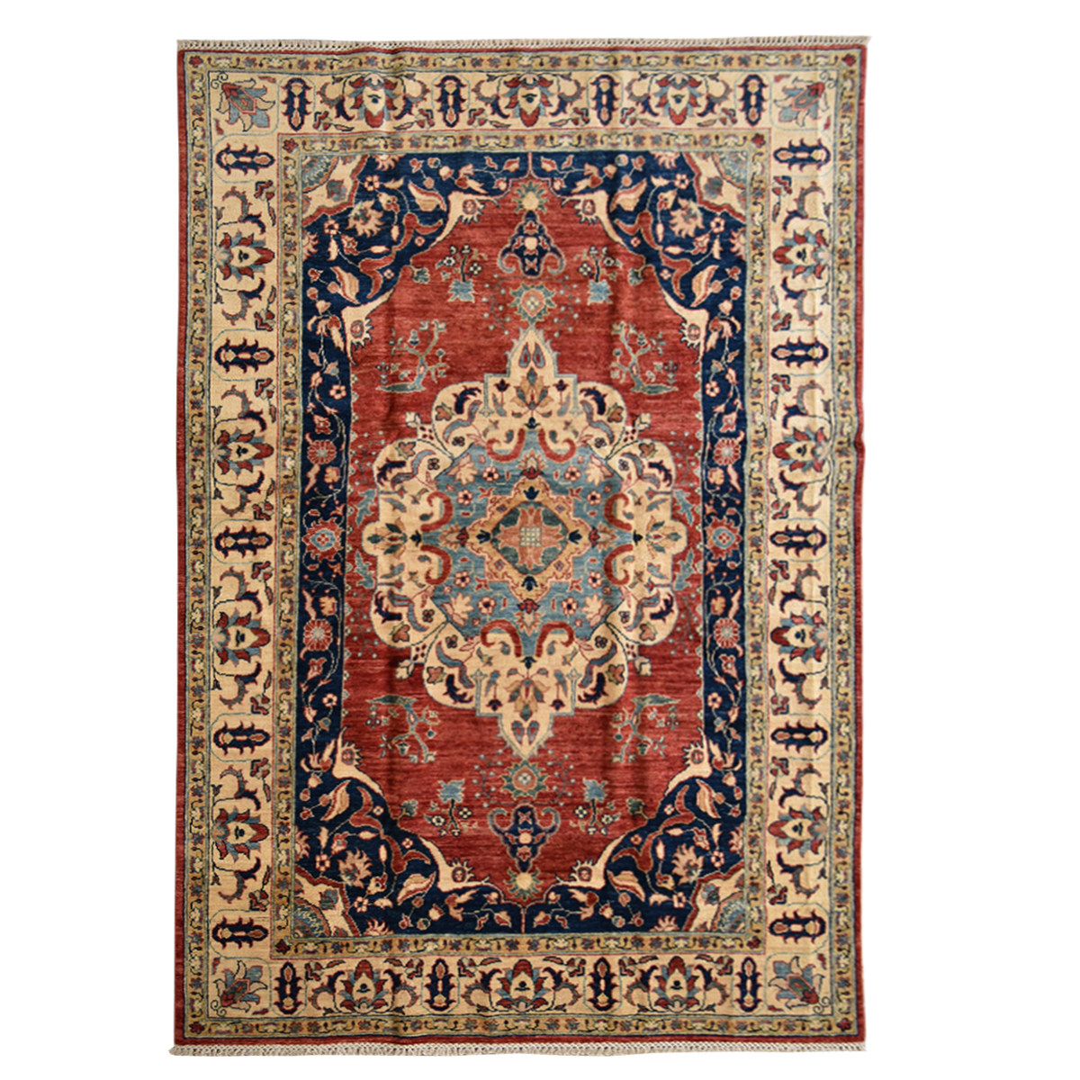 afghanistan匠人手艺方毯纯羊羊毛手工编织波斯民族地毯