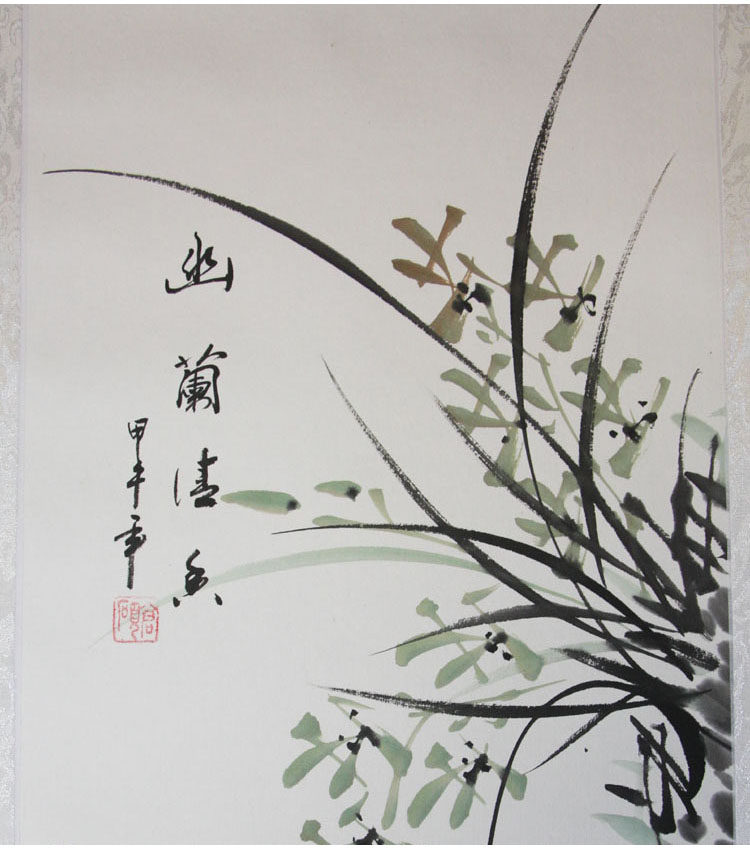 字画兰花 国画花鸟客厅手绘真迹水墨画 名家书画作品已装裱卷轴画