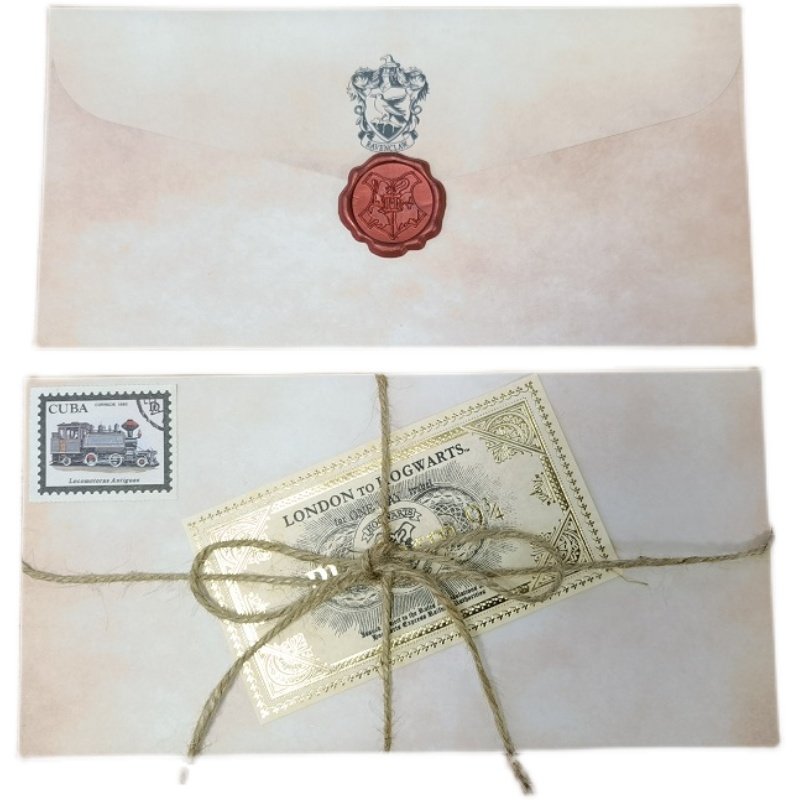 哈利波特周边学院徽章复古信封信纸格兰芬多斯莱特林拉文动漫挂件