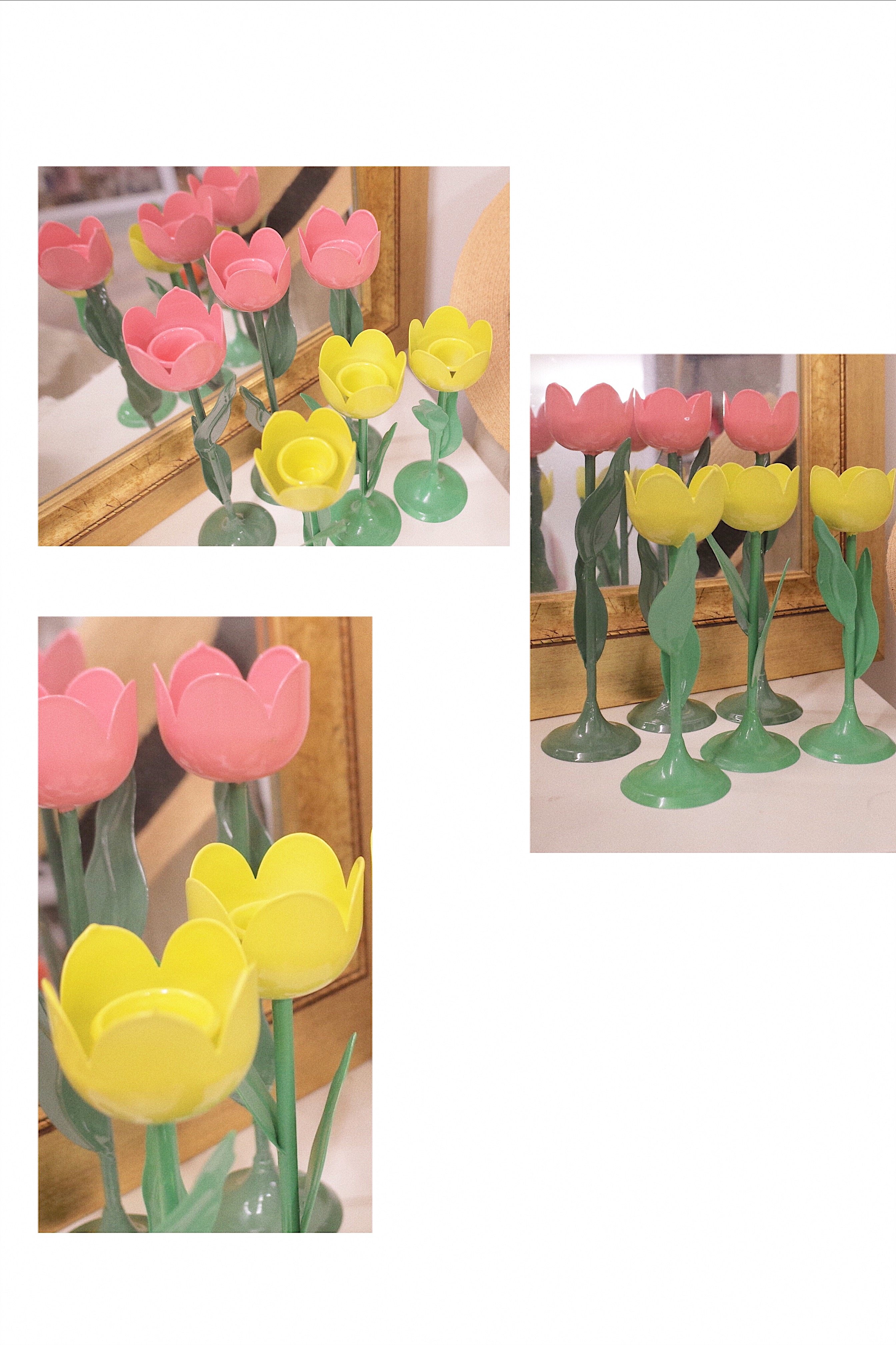 古怪少女自制复古郁金香摆件烛台铁制北欧轻奢摆件