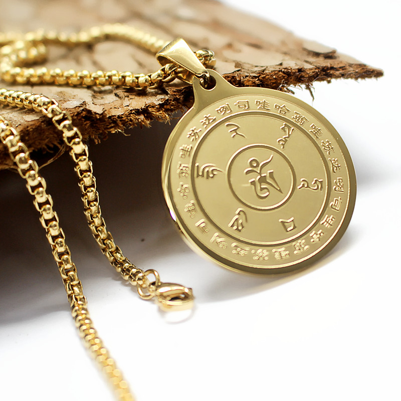 雨宝陀罗罗尼咒轮佛牌心咒吊坠男女流行饰品项坠