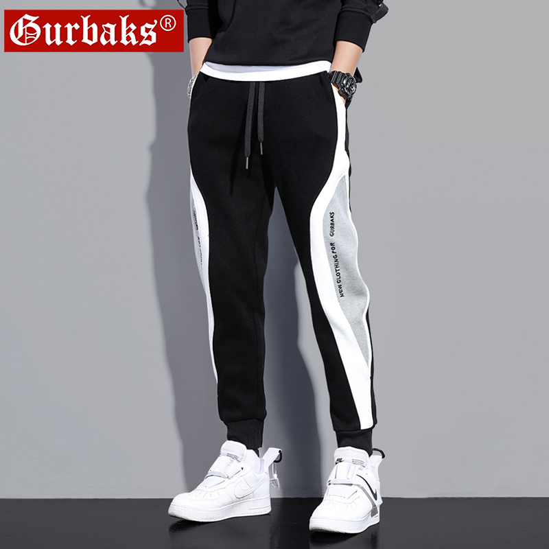 2021秋冬季新款卫裤男士潮牌运动裤宽松束脚潮流休闲加绒加厚裤子