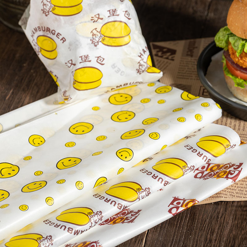 汉堡汉堡包包装纸一次性防油三明治鸡肉肉卷早餐打包点心包装盒
