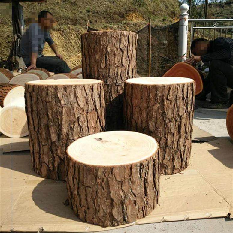 木桩墩子原木树桩梓木板凳茶桌木头凳子实木根雕凳子