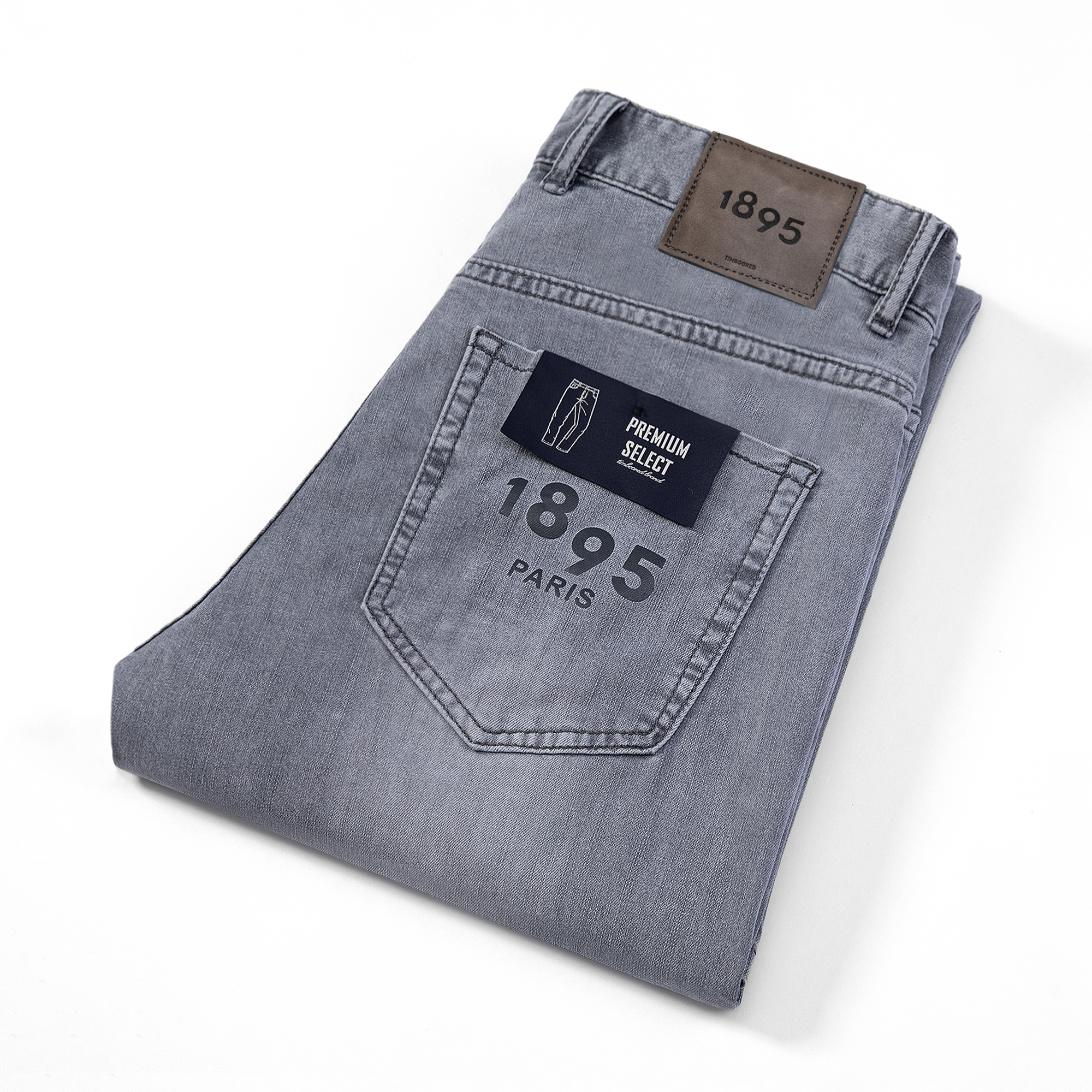 TOI高端牛仔裤男夏季薄款宽松直筒商务奢侈品牌浅色轻奢水洗裤子