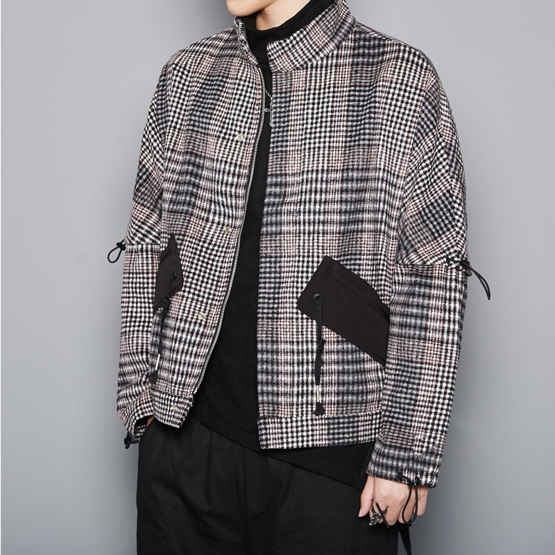 秋冬新款港风男装时尚宽松蝙蝠夹克外套情侣夹克