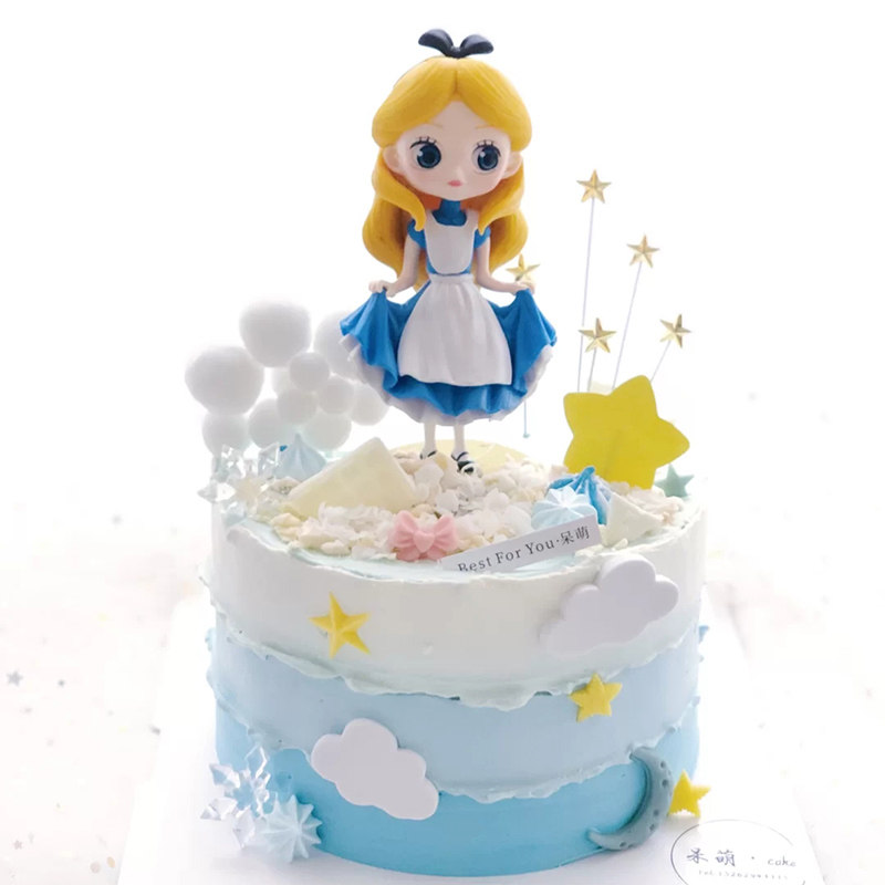 生日蛋糕摆件冰雪公主少女主题童话故事动漫人物装饰节日装扮用品