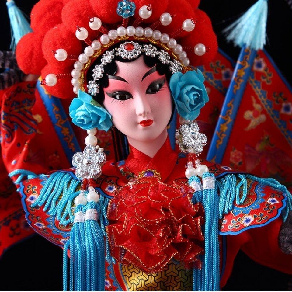 京剧人物摆件国潮娃娃绢人人中国风特色工艺品绢人