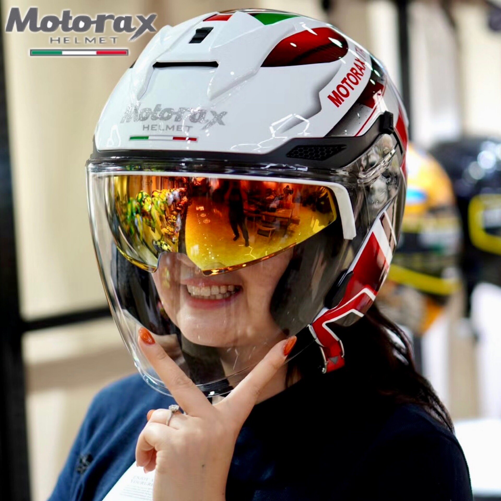 motorax摩雷士s30摩托车头盔半盔夏季镜片四季四分之三摩托车头盔