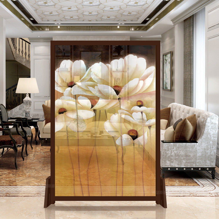 屏风欧式欧式美美式隔断玄关英格兰梦之花纱实木座屏