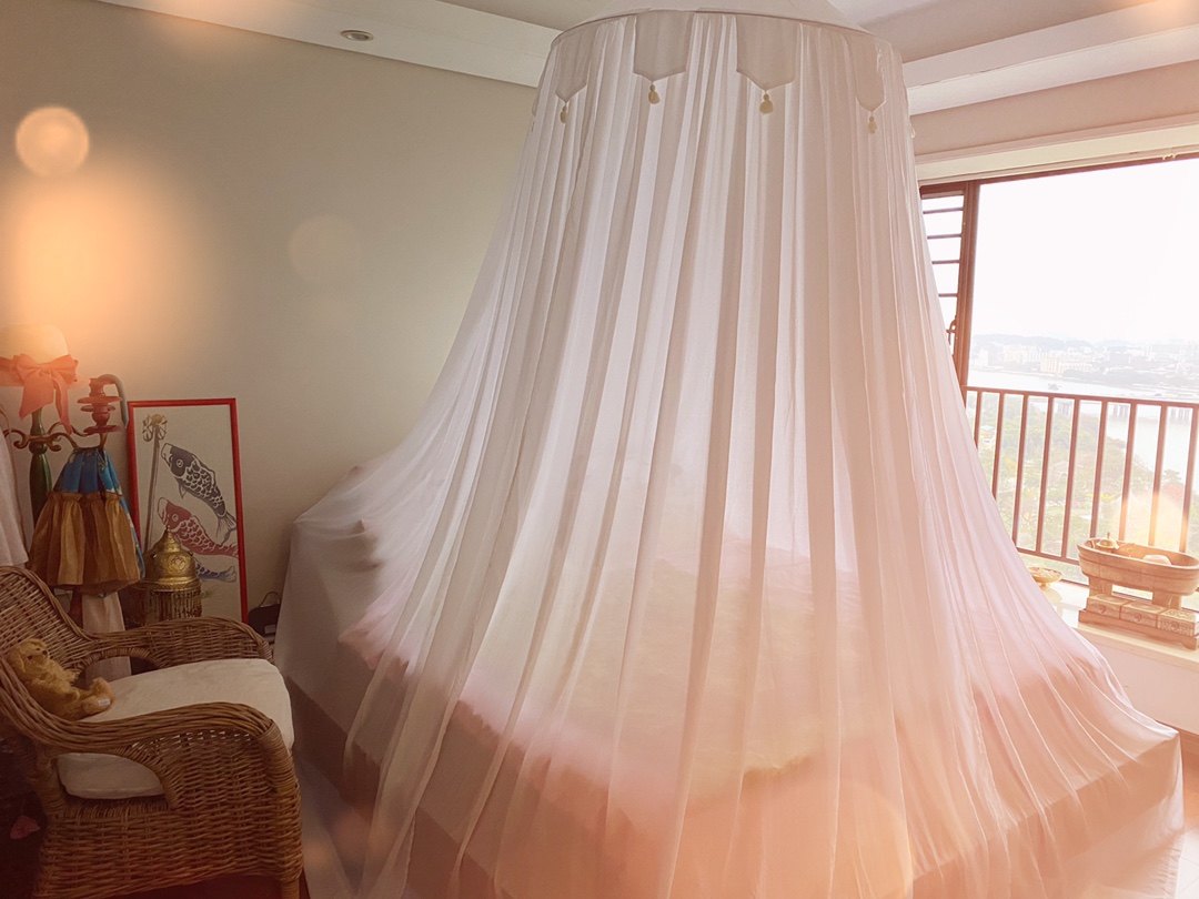 复古民宿装饰床幔双人大蚊帐防蚊防风纱幔室内床幔