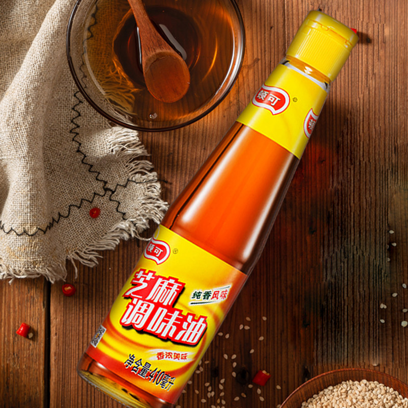 顿可纯香风味芝麻调味410ml家用凉拌拌菜冒菜亚麻籽油