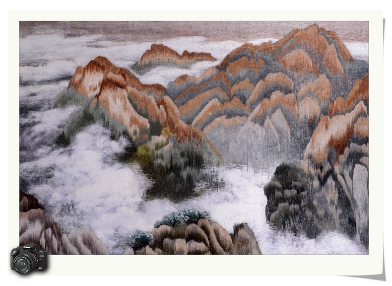 古吴女红手工苏州刺绣苏绣成品挂画大客客厅山水苏绣