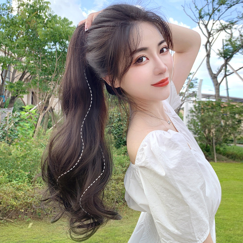 马尾马尾辫绑带自然仿真假发高马尾卷发波浪式大马尾