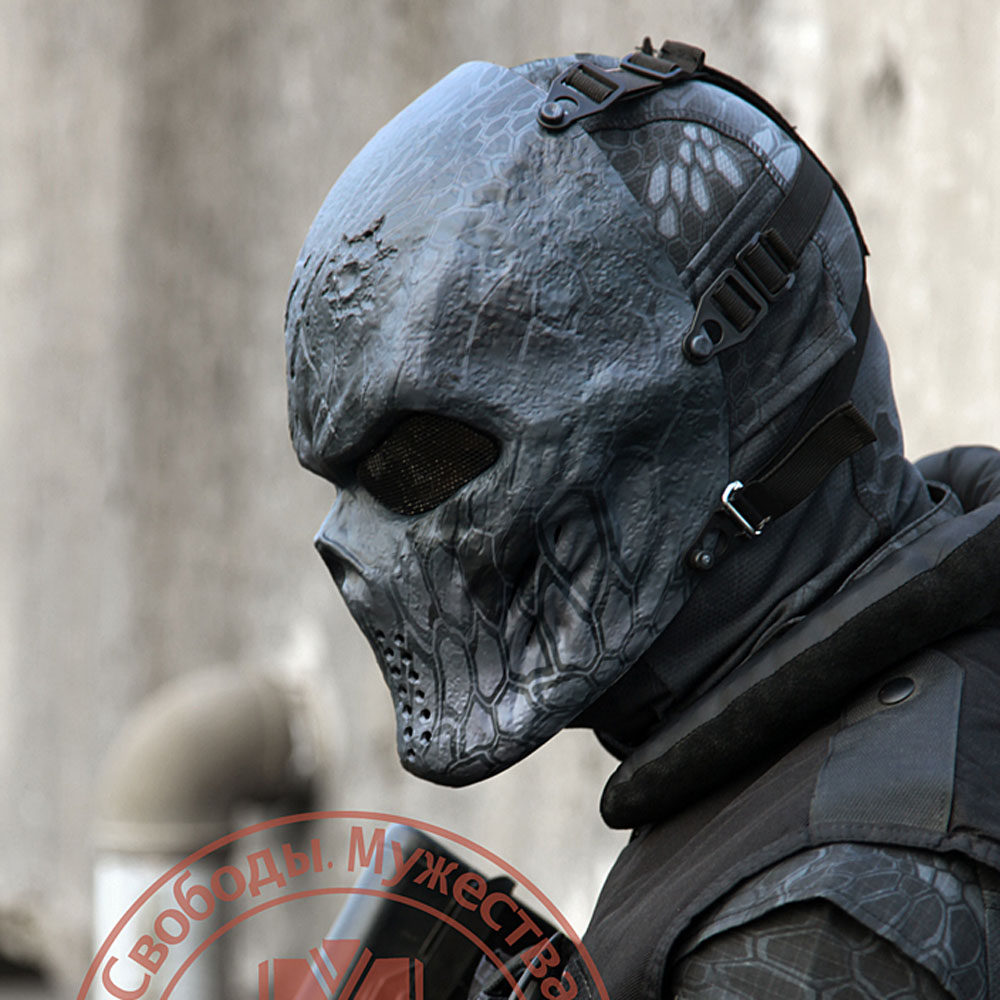 酋长正品蟒纹骷髅战术面罩全脸保护个性户外面罩