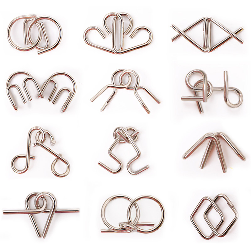 儿童解环智力孔明锁12件套装成人学生鲁班锁解解锁