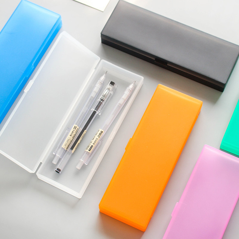 创意透明塑料磨砂笔盒 儿童简约铅笔盒男 小学生文具盒透明铅笔盒