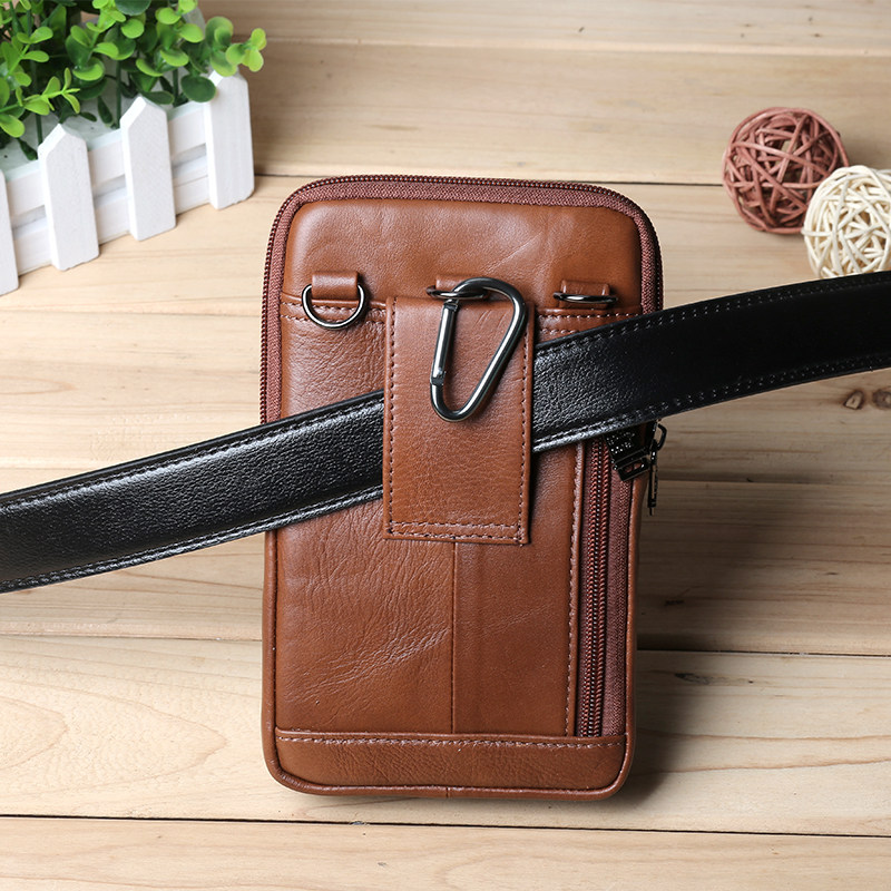 真皮男士手机腰包6寸7寸休闲迷你单肩多功能男士包袋