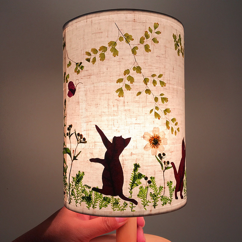 创意手工押花台灯压花花灯植物标本灯具生日干花