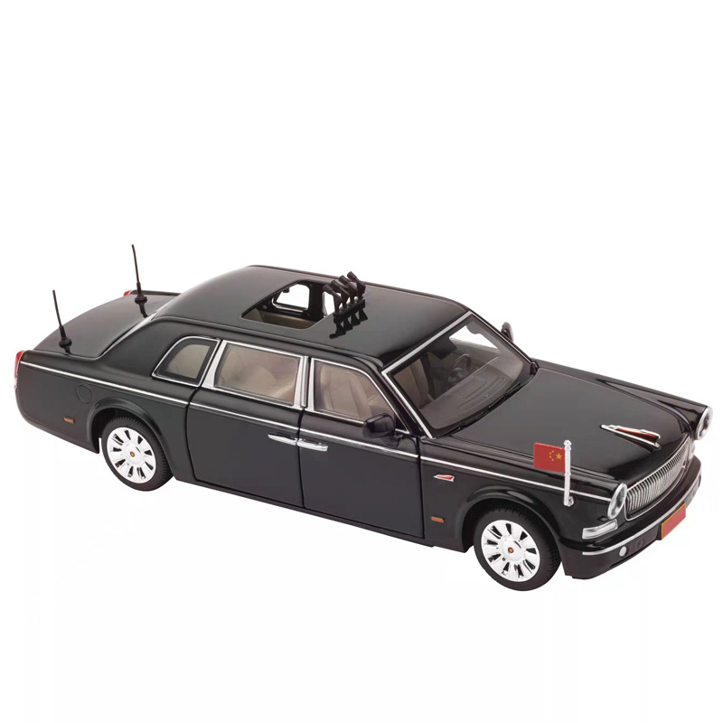 铭晟132红旗l5检阅车合金车模开门声光回力阅兵车玩具车礼盒装