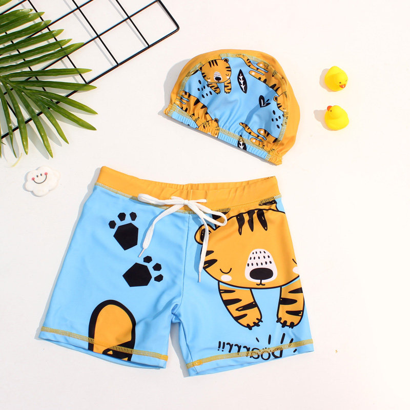 儿童泳裤男童中小小童平角可爱卡通印花2-12岁儿童泳衣