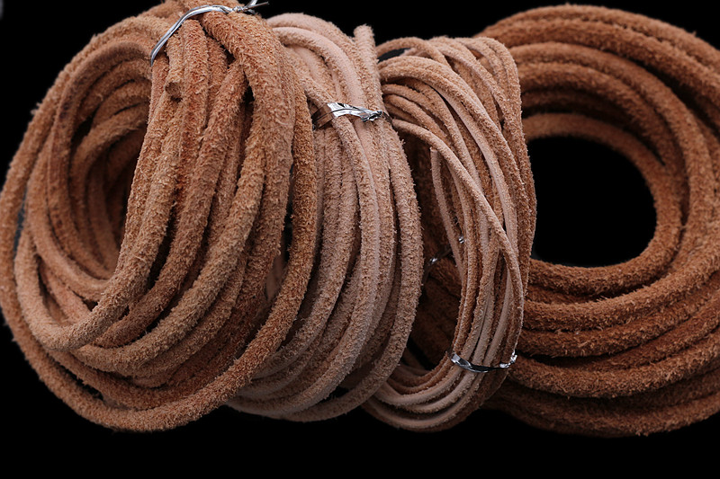 原色牦牛真皮粗圆牛皮软皮手链项链皮绳绳