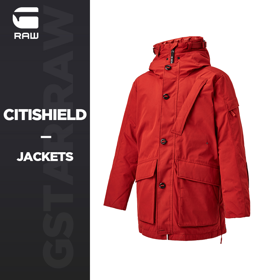G-STAR RAW男士时尚潮流直筒Citishield都市行者连帽夹克D15484
