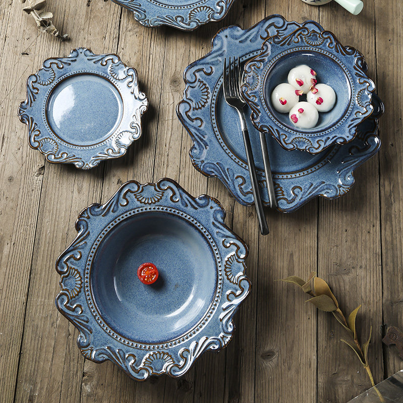 欧式巴洛克西餐餐盘复古沙拉宫廷糕点甜品牛排盘