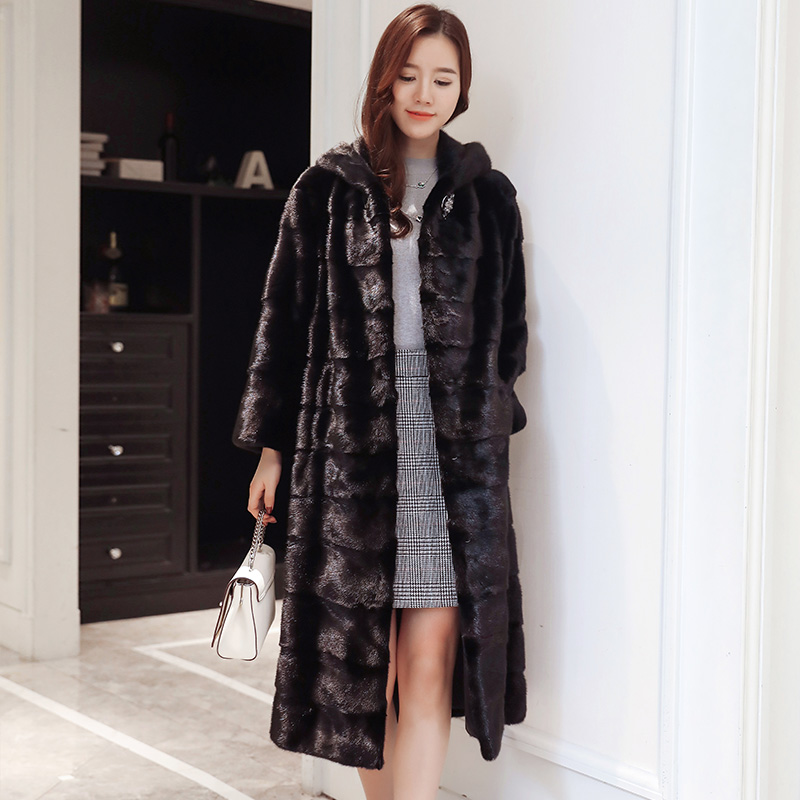 水貂皮大衣女整貂皮草外套大长款小母貂毛海宁2020