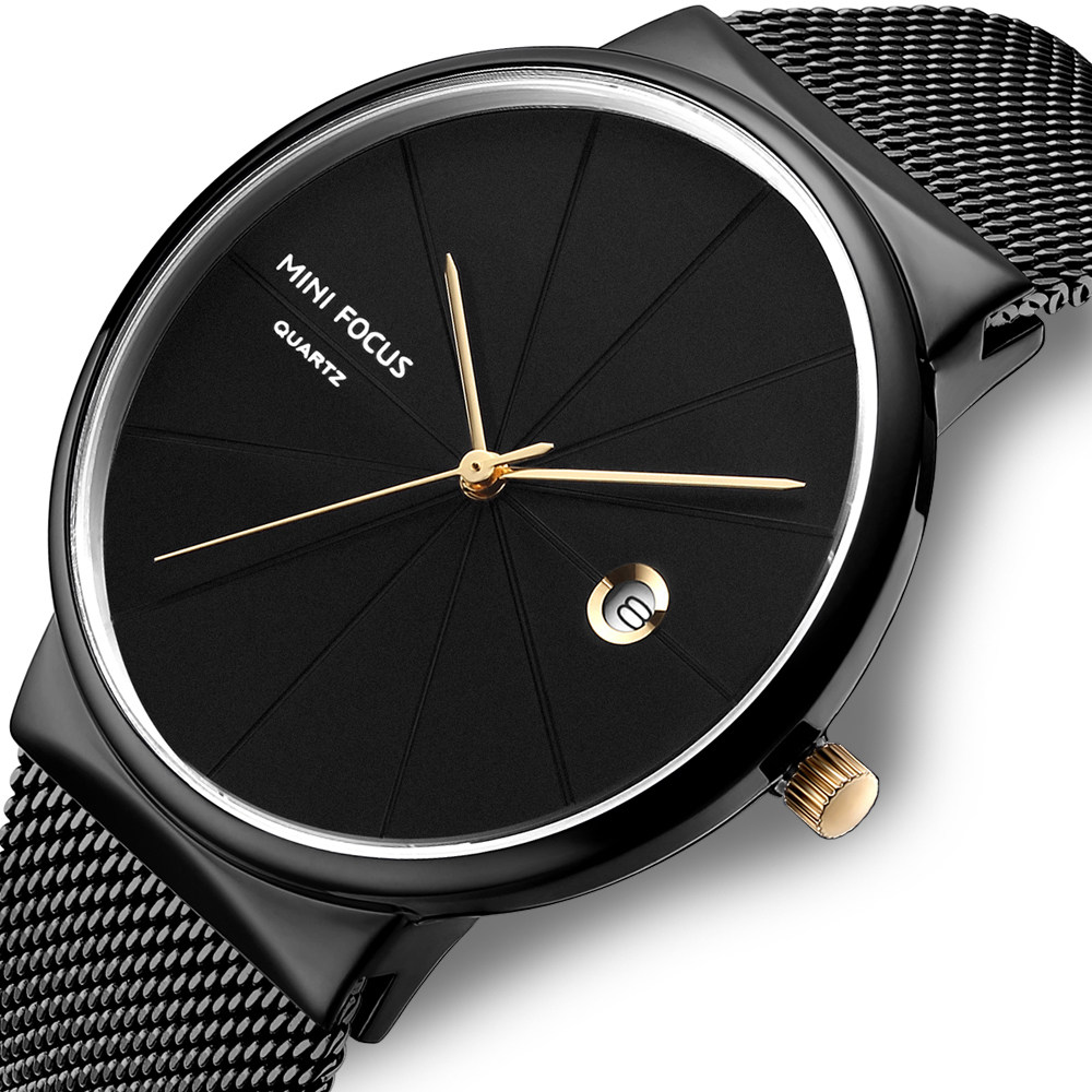 minifocus福克斯薄款男士手表简约刻度日本机芯国产腕表