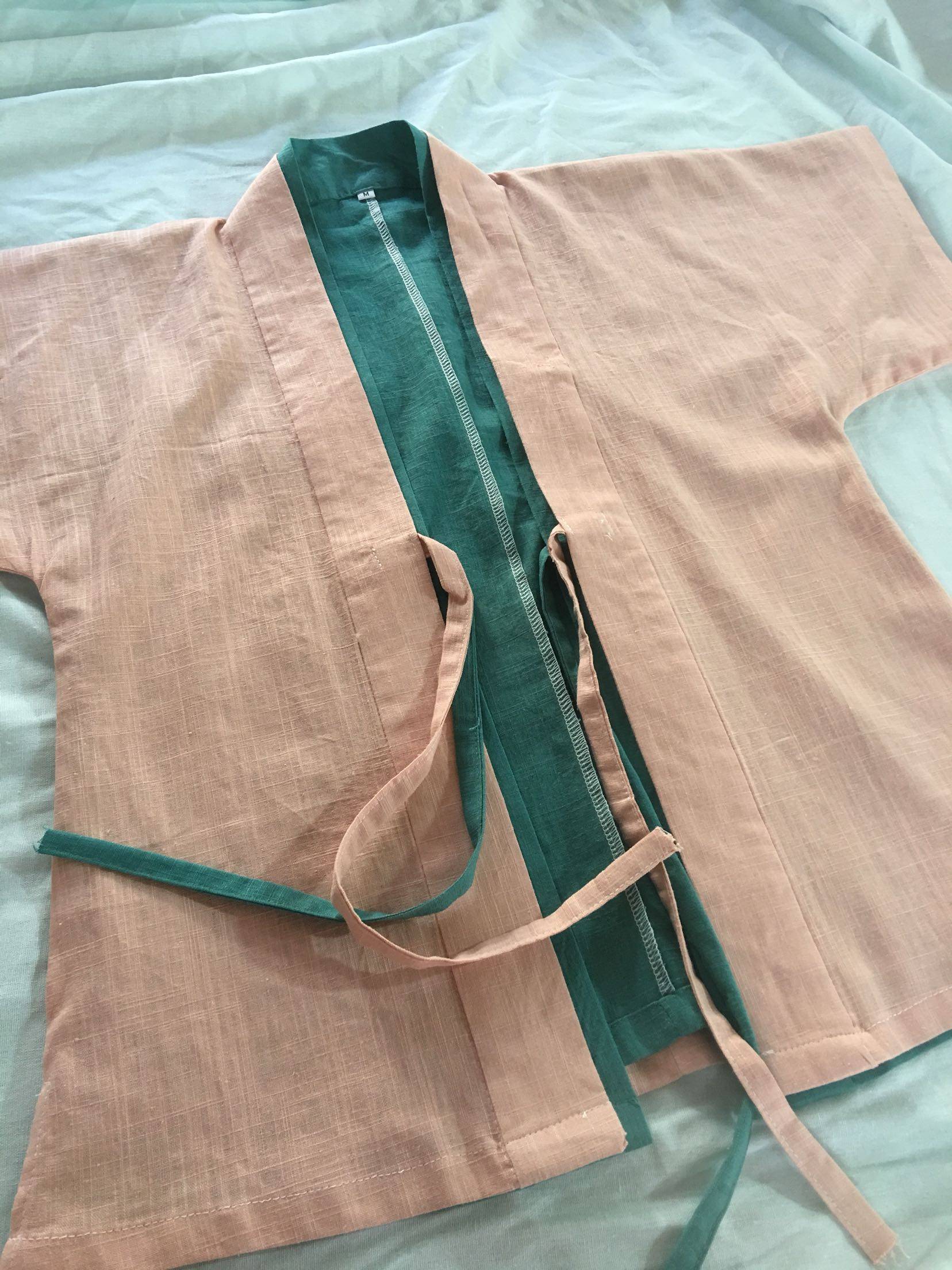 露珠纯色款多日常短袖半臂短衫汉服男对襟麻宋汉服