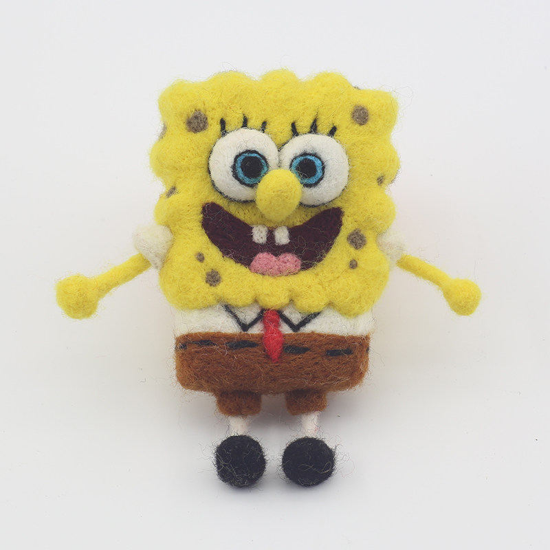 海绵宝宝派大星羊毛毛毡戳戳手工diy材料生日礼物缝纫diy材料套装