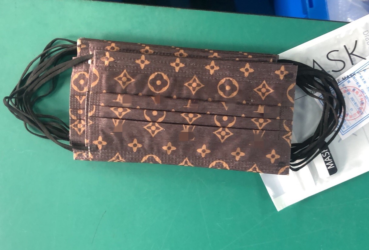 抖音网红潮牌lv口罩一次性时尚女神印花图案口罩