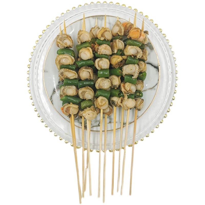 青椒扇贝肉串烧烤串黄金贝铁板油炸小吃新鲜扇贝