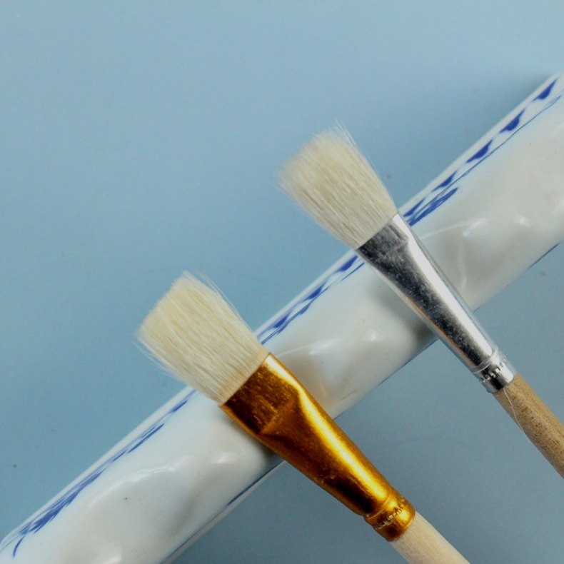 小号高档工业油漆毛笔平头纯羊羊毛no水粉水粉