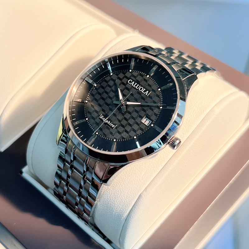 卡罗莱全自动机械表钢带男士手表男表商务简约男表防水休闲简约潮