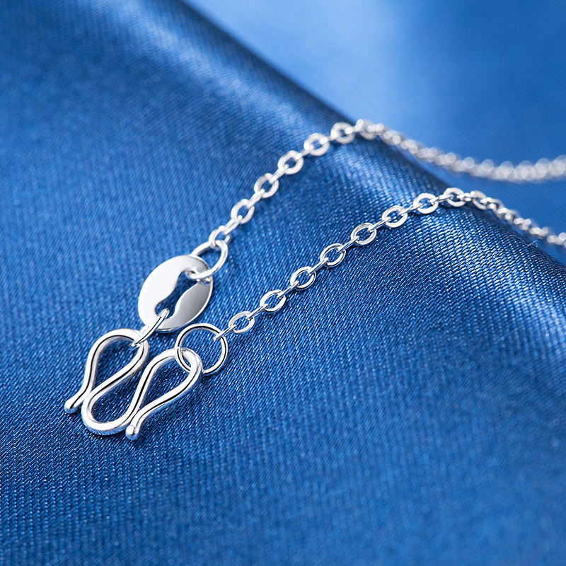 铂金woothy吾昔锁骨项链pt950白金金时尚字链百搭颈饰