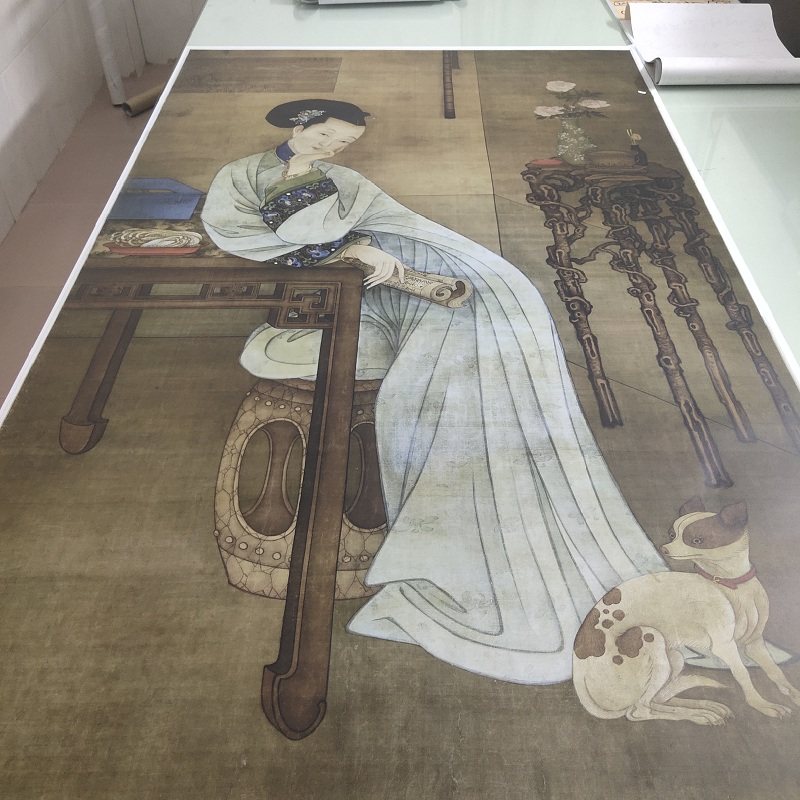 冷枚装裱挂轴复制清微高清微春闺真迹国画仿古国画