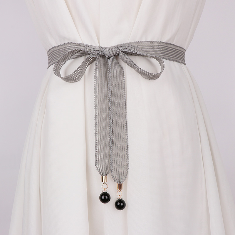 时尚百搭腰带女配裙子蝴蝶结装饰打结蕾丝腰绳腰带