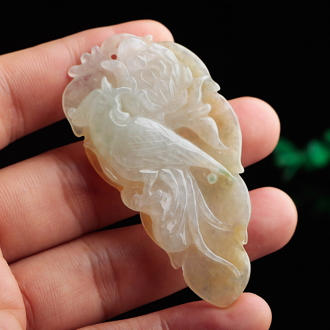 正品天然翡翠凤凰吊坠老坑玉石玉凤凰玉佩丹凤朝阳玉坠颈饰