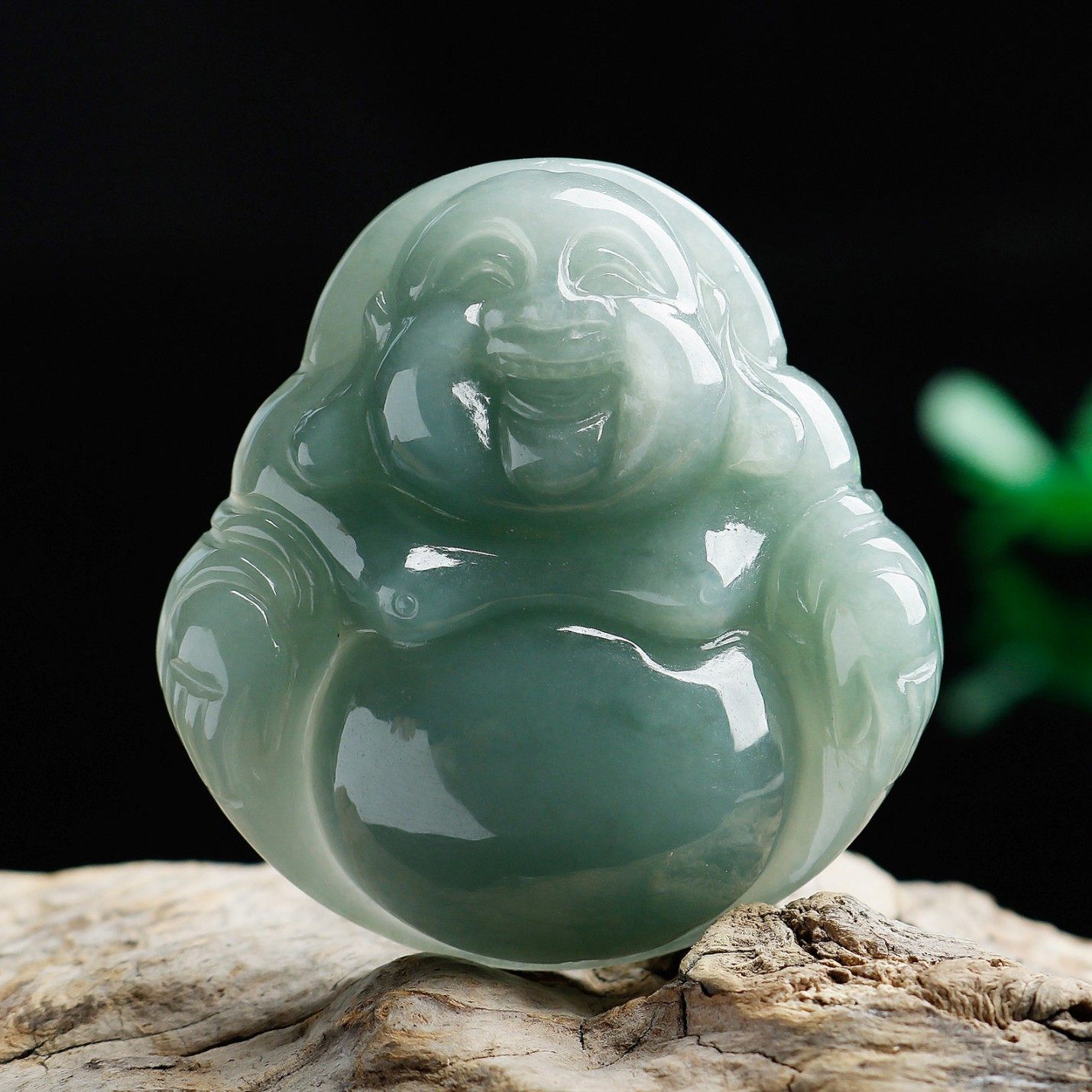 玉佩天然翡翠小佛挂件男女女士老坑玉石油绿颈饰
